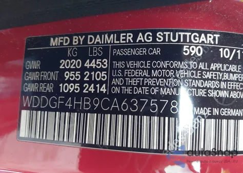 2012 Mercedes-Benz C 250 Sport from USA, damaged, VIN WDDGF4HB9CA637578